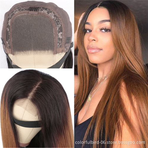 Malaysian Ombre Human Hair Wig For Women 4x4 Blonde Lace Front Wig Human Hair 1b30 Pre Colored Straight Hair